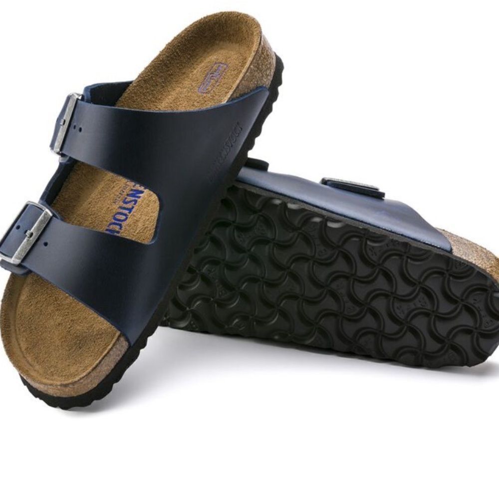 NWT Birkenstock Arizona Soft Footbed Smooth Leather Sandals 39 L-8 M-6